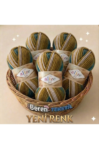 Superlana Maxi Batik 5 Li Paket Yeni Renk - 4684-kazak Hırka Ve Atkı İçin Kalın Örgü İpliği