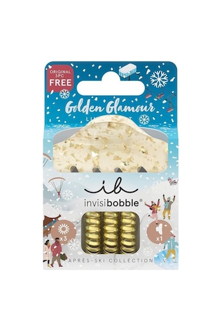 Invisibobble - Set S Apres Ski Golden Glamour -3 Spiral + 1 Klipsli Saç Tokası Diğer