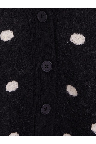 Lcw Modest Siyah Puantiyeli Oversize Kadın Triko Hırka