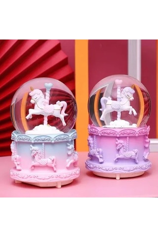 Mey İthalat Mini Boy Işıklı Unicorn Kar Küresi