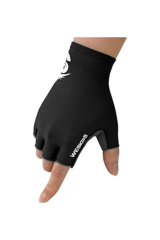 Açık Hava Sporları Yaz Bisiklete Binme Güneşten Korunma Yarım Parmak Eldivenleri -Siyah