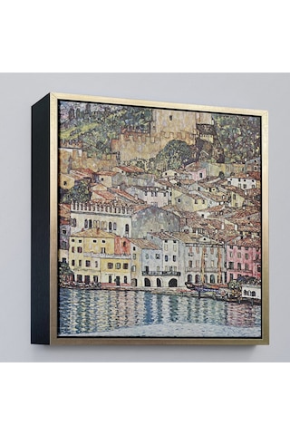 Çerçeveli Gustav Klimt Garda Denizi Tablosu - Malcesine Am Gardasee-8344