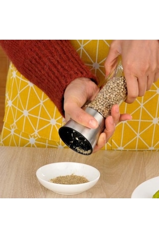 Besthome1 Karabiber Değirmeni Emek Tasarrufu Sağlayan Paslanmaz Çelik Taşınabilir Şişe Baharat Kırıcı Aksesuar Şeffaf