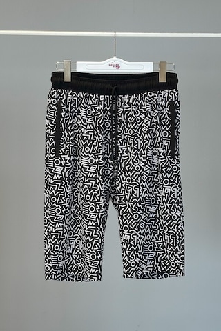 Desenli Erkek Şort Kapri Mayo Rks-06 Remsa Mayo Siyah