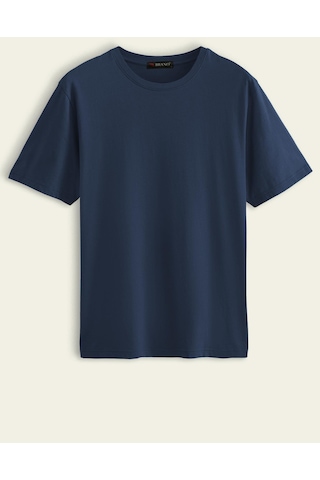 Unisex 2-li Paket Basic Regular Bisiklet Yaka Kısa Kollu T-shirt-1601-lacivert - Bordo Lacivert - Bordo