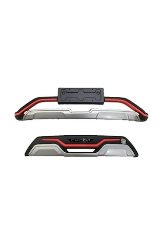 Autogp Chery Omoda 5 Ön Ve Arka Tampon Koruma Difüzör Plastik Kırmızı Detaylı 2022+ Agp-bg-chr-171723