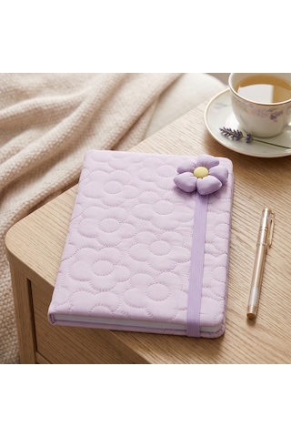 Pelüş Ve Eğlenceli Defter - Çiçek Figürlü Lila