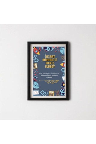 Mühendilerine Özel Yazılı Çerçeve 20 X 30