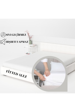 Yatak Alez-çift Kişilik Sıvı Geçirmez Yatak Koruyucu Alez Beyaz