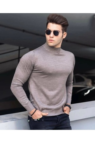 Daniel Milano Yarım Balıkçı Yaka Erkek Bej Triko Kazak Bej