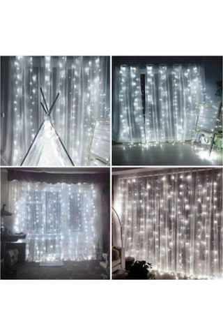 Perde Led 10 Saçak 2x2 Perde Led Beyaz