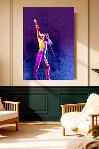 Mushen Studio F.m Konser Sahnesi Neon Kanvas Tablo Solvent Baskı Müzik Sanatı Duvar Dekoru Canvas