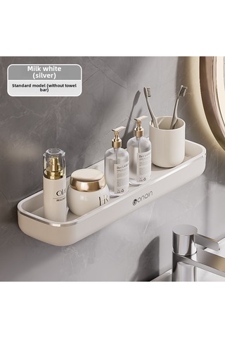 Reedark Duvar Tipi Banyo Dolapı, Delme Yok Kurulum, Makyaj Ve Havlu Saklama, Mutfak Organizer, Grup Alımı İçin Süt Beyaz Gümüş Baskı - Çubuksuz Diğer