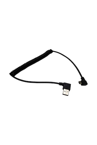 5 Pin Mini Usb L Tipi Spiral Kablo 90 Derece Mini Usb Spiral Kablo 1 M 1,5m