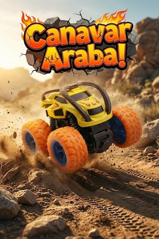 360 Derece Takla Atan Sürtmeli Canavar Kamyon - Darbeye Dayanıklı Monster Truck Oyuncak Araba Sarı Çok Renkli