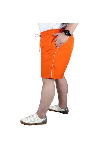 Mode Xl Büyük Beden Deniz Şortu White Line 21451 Oranj 001