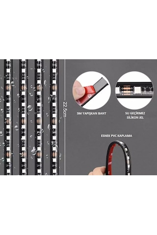 4 Parçalı Uzaktan Kumandalı Ayak Altı Aydınlatma 48 LED Atmosfer