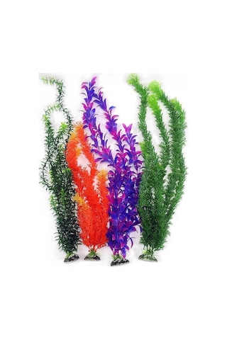 Akvaryum Dekor Plastik Bitki Karışık Renkli 35-50cm 1 Adet
