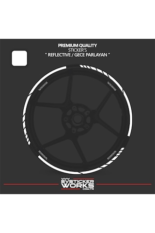 Reflektif Motosiklet Jant Sticker Seti 17 İnch Uyumlu 16'lı Set 79121690