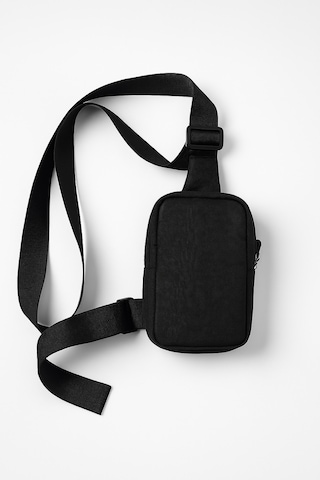 Erkek Çapraz Omuz Çantası 2 Bölmeli Siyah Göğüs Düz Günlük Çanta