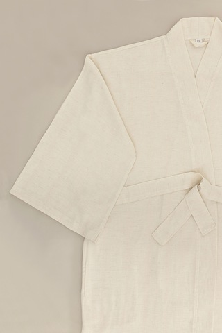 Raw Pamuk Keten Natural Kimono S-m 1515a Natürel