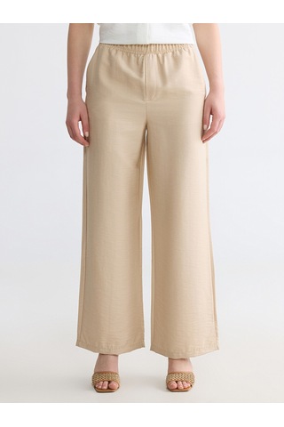 Lcw Comfort Bej Beli Lastikli Kadın Pantolon