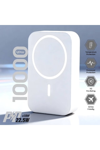 Br-044 Br-044 10.000 Mah Magsafe P.bank Type-c + Usb Giriş-çıkı BEYAZ