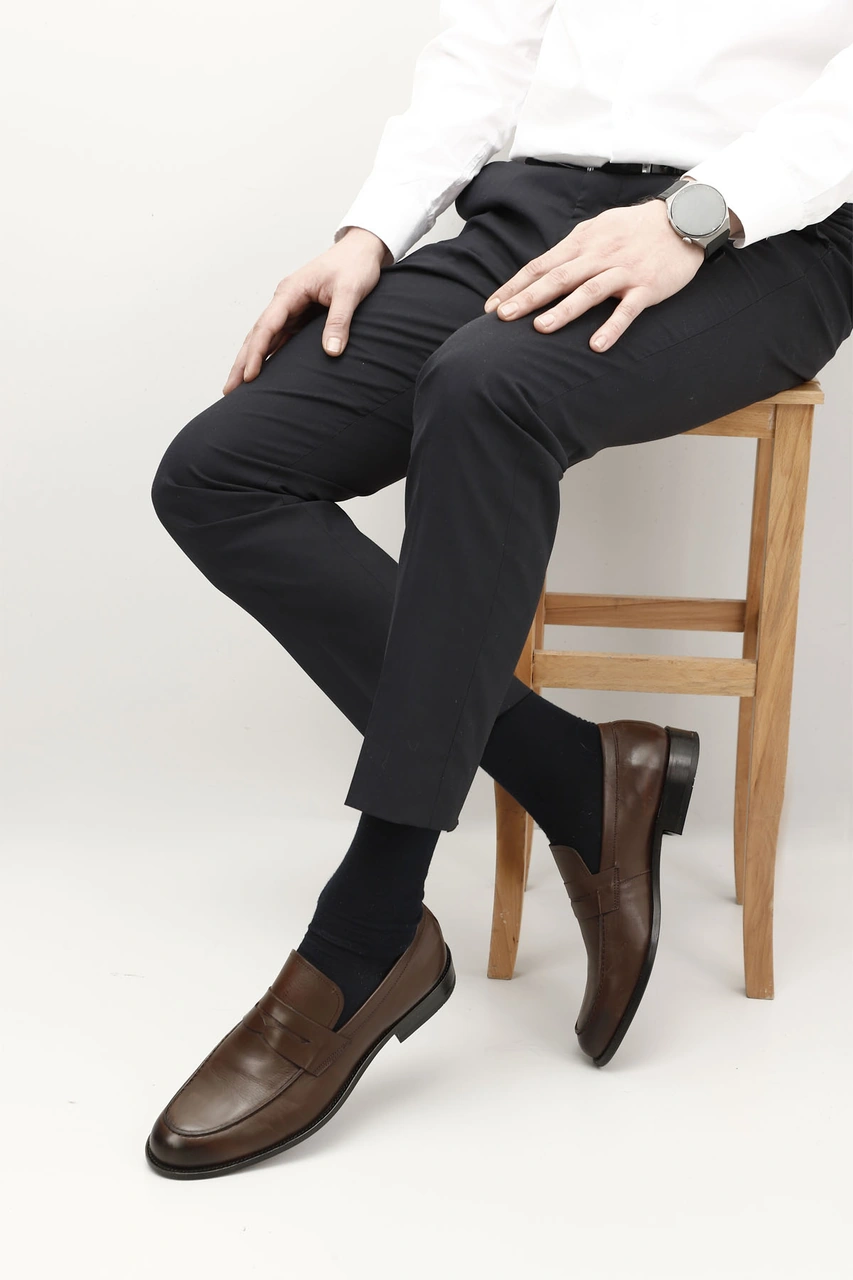 Gönderi R Erkek Kahve Antik Kösele Taban Hakiki Deri Loafer Ayakkabı Ddma64901084 Kahve