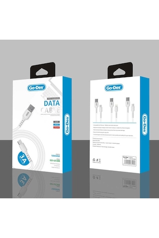 Go Des GD-UC508 Micro USB Kablo 3A Hızlı Şarj Kablosu 100 cm Data Kablo ZORE-258870
