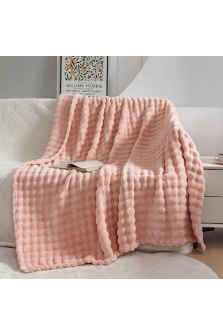 70x100cm Tek Katlı Flanel Battaniye Basit Kalınlaştırılmış Kanepe Örtüsü Yeni Yatak Örtüsü Beyaz