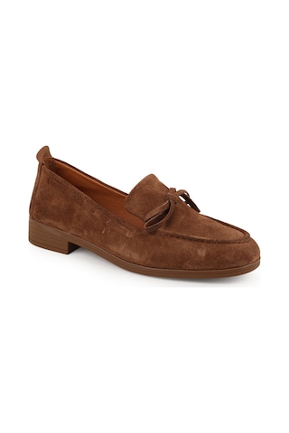 Mamma Mia Kadın Loafer Günlük Süet Fiyonklu Klasik Slip-on Anne Ayakkabısı 26y-7295 Sıgaro