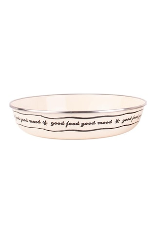 Mood Emaye Bowl Tabağı - Bowl Kase - Salata Kasesi - Sunum Kasesi 21cm Bej