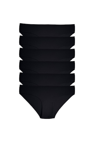 Alya Underwear Basic Lazer Kesim Kadın Bikini Külot Dikişsiz Kadın Slip - Ultra Esnek Ve Rahat 6'lı Paket Siyah