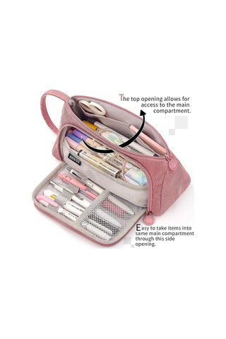 Büyük Kapasiteli Renkli Tuval Saklama Çantası İşaretleyici Kalem Kalem Kutusu Basit Kırtasiye Çantası Tutucu Ortaokul Lise Ofis Üniversite Öğrencisi İçin Girpink Çok Renkli