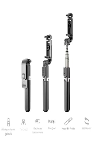 Telefon Ve Kamera Uyumlu Bluetooth Tripodlu Selfie Çubuğu 19-10