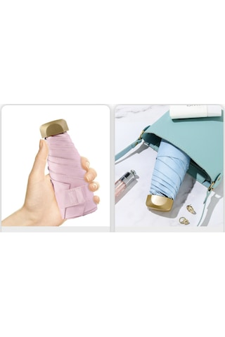 Yystore Ultra Hafif Güneş ve Yağmur Koruyucu Mini Şemsiye Mavi - Siyah Siyah - Mavi