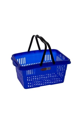 Omnipazar Sy-2260 Çift Saplı Plastik Market Taşıma Sepeti Mavi 6 Adet Mavi
