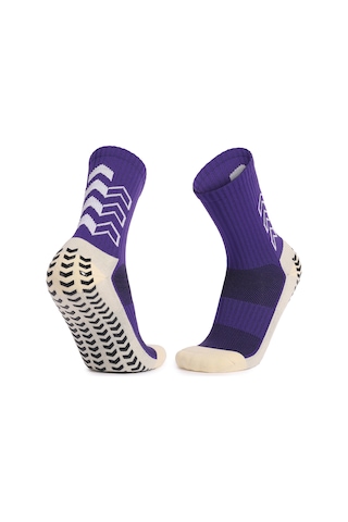 Monyee Spor Çorapları, Büyük Yastık Tabanlı, Kaymazsız Zemin Deseni, Geniş Lastik Manşet, Nefes Alıcı, Isı Emici, Unisex, Mor, Tek Çift Mor