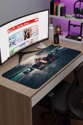 F1 Kaymaz Dikişli Kauçuk Oyuncu Mousepad V1 - 90x40 Xxl Gaming Mouse Pad Fare Altlığı