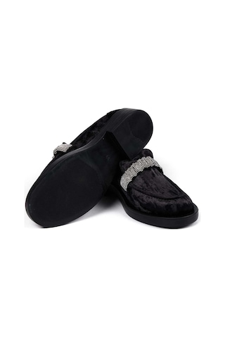 Bestello Taşlı Termoplastik Loafer 281-9038 Kadın Ayakkabı Siyah