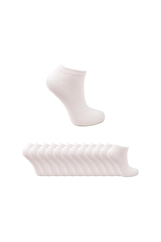 Ozzy Socks 12 Çift Ekonomik Pamuklu Beyaz Erkek Patik Beyaz