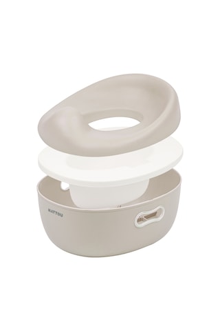 Nattou Potty Care 3 İn 1 Lazımlık Oturak Ve Tuvalet Adaptörü - Bej Bej