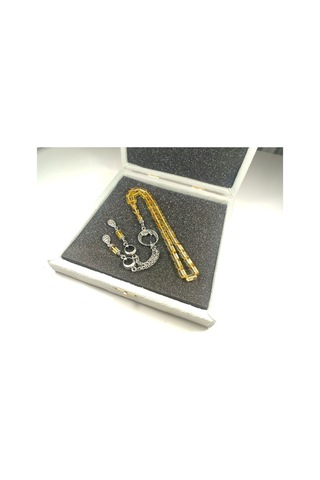 İskeçe Tesbih Exclusive Gümüş Püsküllü Kadife Kutulu 15 Gr. Ok Gibi Litvanya Kaya Damla 5956
