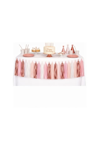 Dekoratif Püsküllü Süs 4.2 Metre 20 Parça Rose Gold Pembe Tüm Yaşlar