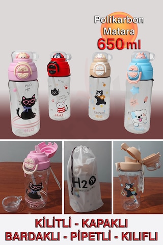 Polikarbon Matara - 650ml Pembe