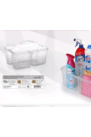Bölmeli Düzenleyici Şeffaf Divided Organizer Transparent Seffa