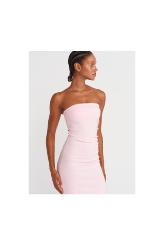 Dilvin 91368 Straplez Midi Elbise-toz Pembe-16528