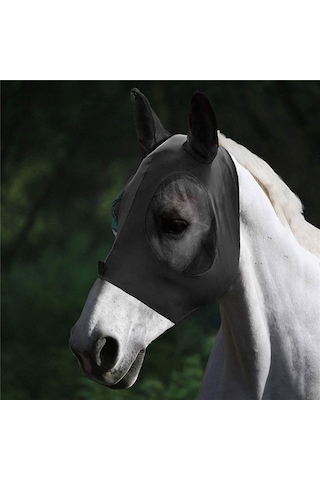 Vkemall Atkı Kuşaklı At Yüz Maskesi, Göz Ve Kulak Koruması, Nemlendirici Ağı, Evrensel Boy, Siyah