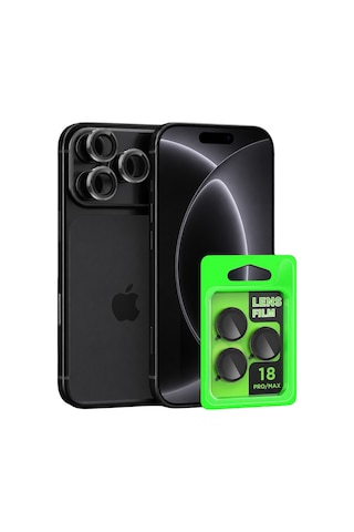 Uray Store Apple Uyumlu iPhone 18 Pro Max Raze Metal Kamera Lens - Siyah