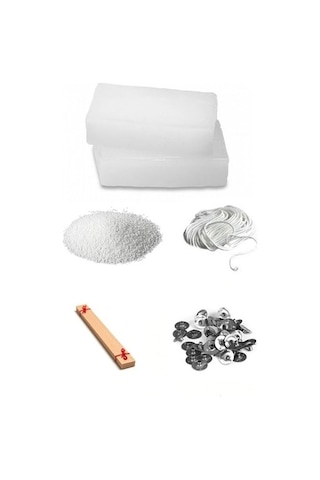 Mum Yapım Seti,1Kg Kokulu Mum Parafini,Fitil,Mum Çıtçıtı,Stearin